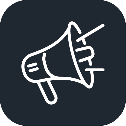 Megafon-Icon – steht für personalisierte Werbejingles.