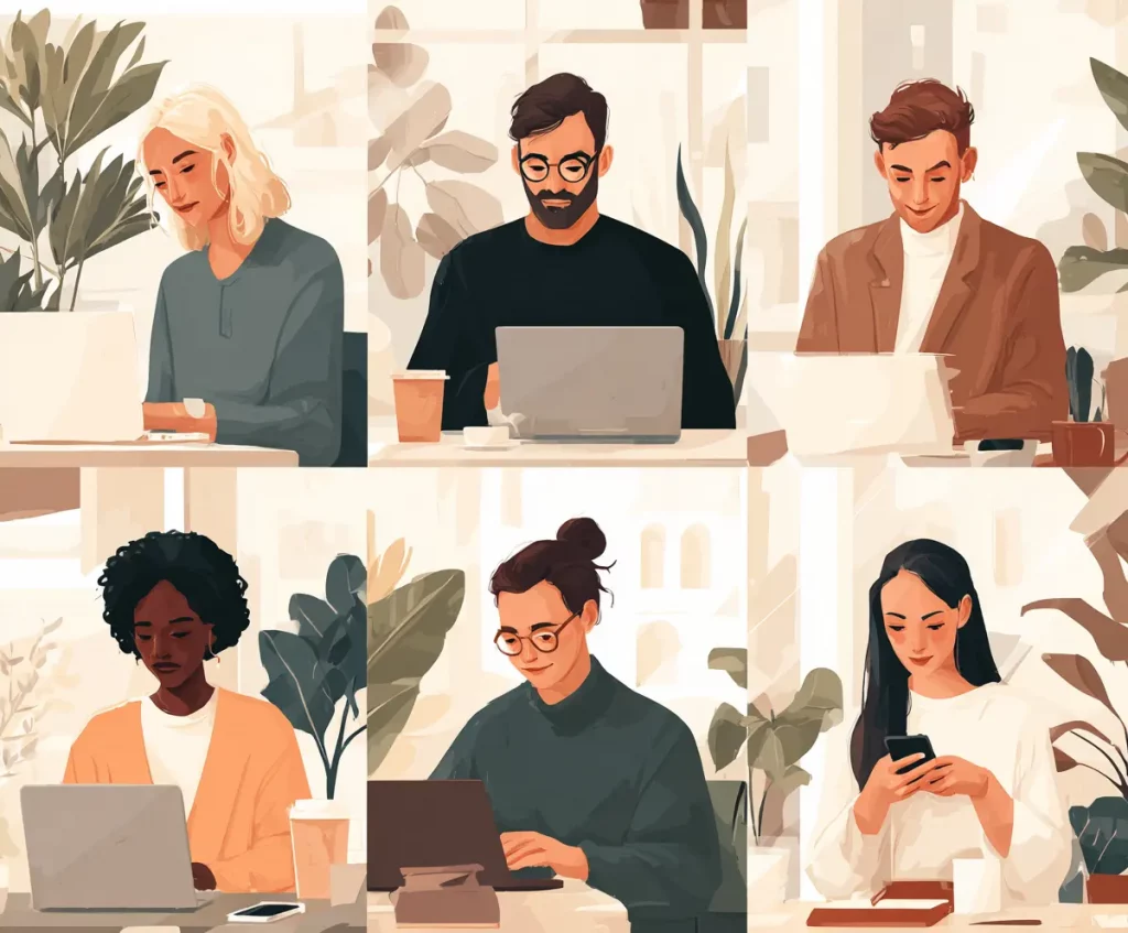 Günstige Website erstellen lassen – Selbstständige, Gründer und kleine Unternehmen beim Arbeiten am Laptop