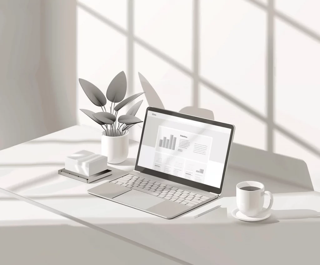 Günstige Website erstellen lassen – moderner Arbeitsplatz mit Laptop und Webdesign-Layout